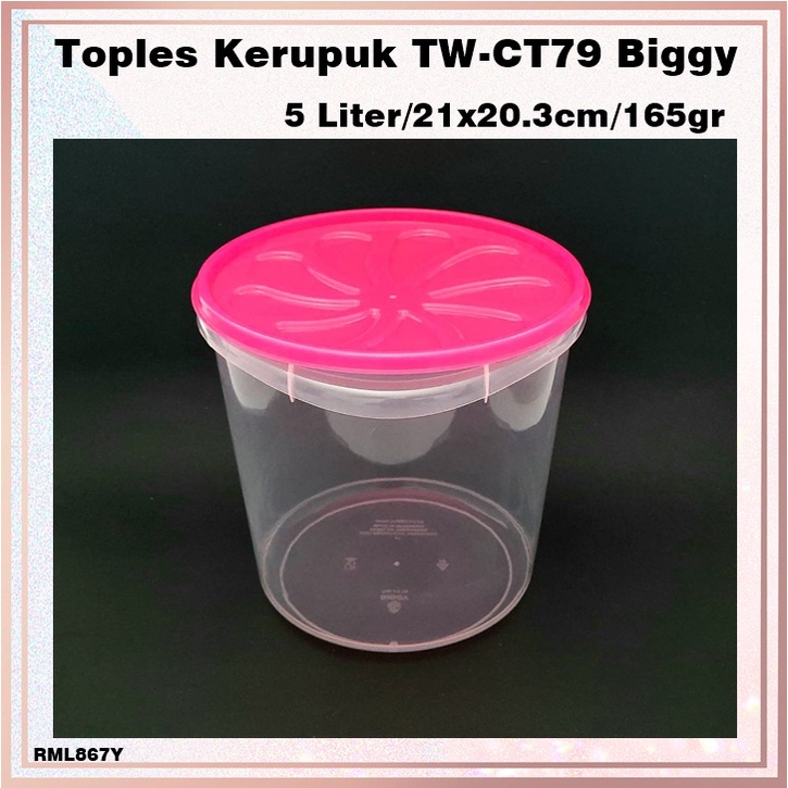 [Paket 4pcs] Toples PlastikToples Kerrupuk TW-CT79 5L BIGGY