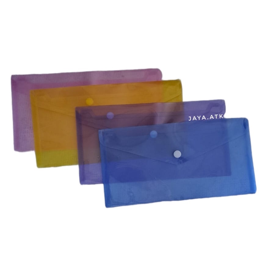 MAP KANCING PLASTIK A6 B6 DOKUMEN UANG GIRO FILE FOLDER WARNA TRANSAPARAN MURAH