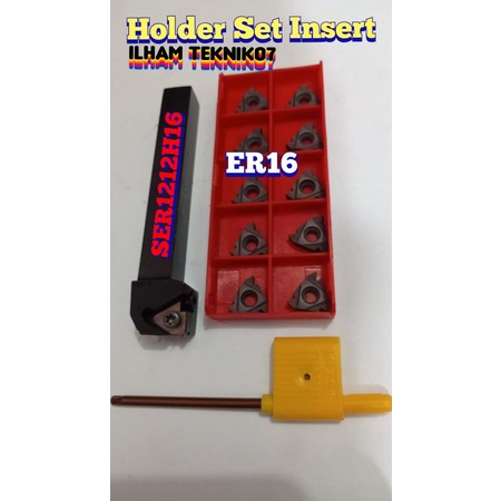 holder bubut Drat luar ser1212H16 set insert ER16  rumah insert ER16 gagang insert ER16