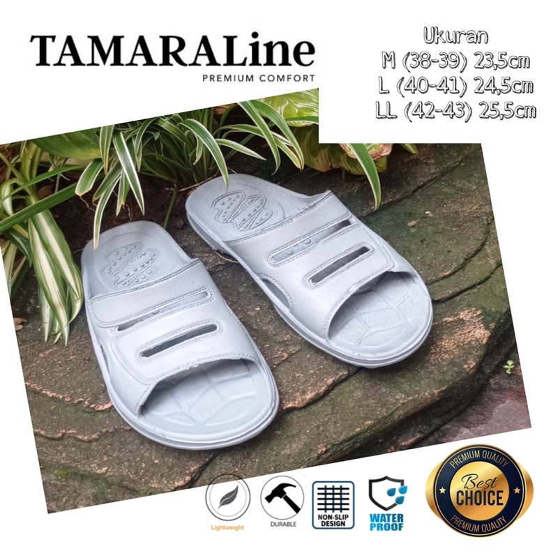 Sandal Selop Slide Slip on Karet Pria Dewasa / Remaja - TAMARALINE 82 / Bahan Premium Lentur Empuk Ringan Kuat Anti Slip Anti Air Model Sandal Casual Santai Rumah Hotel Outdoor Kamar Mandi Murah Original