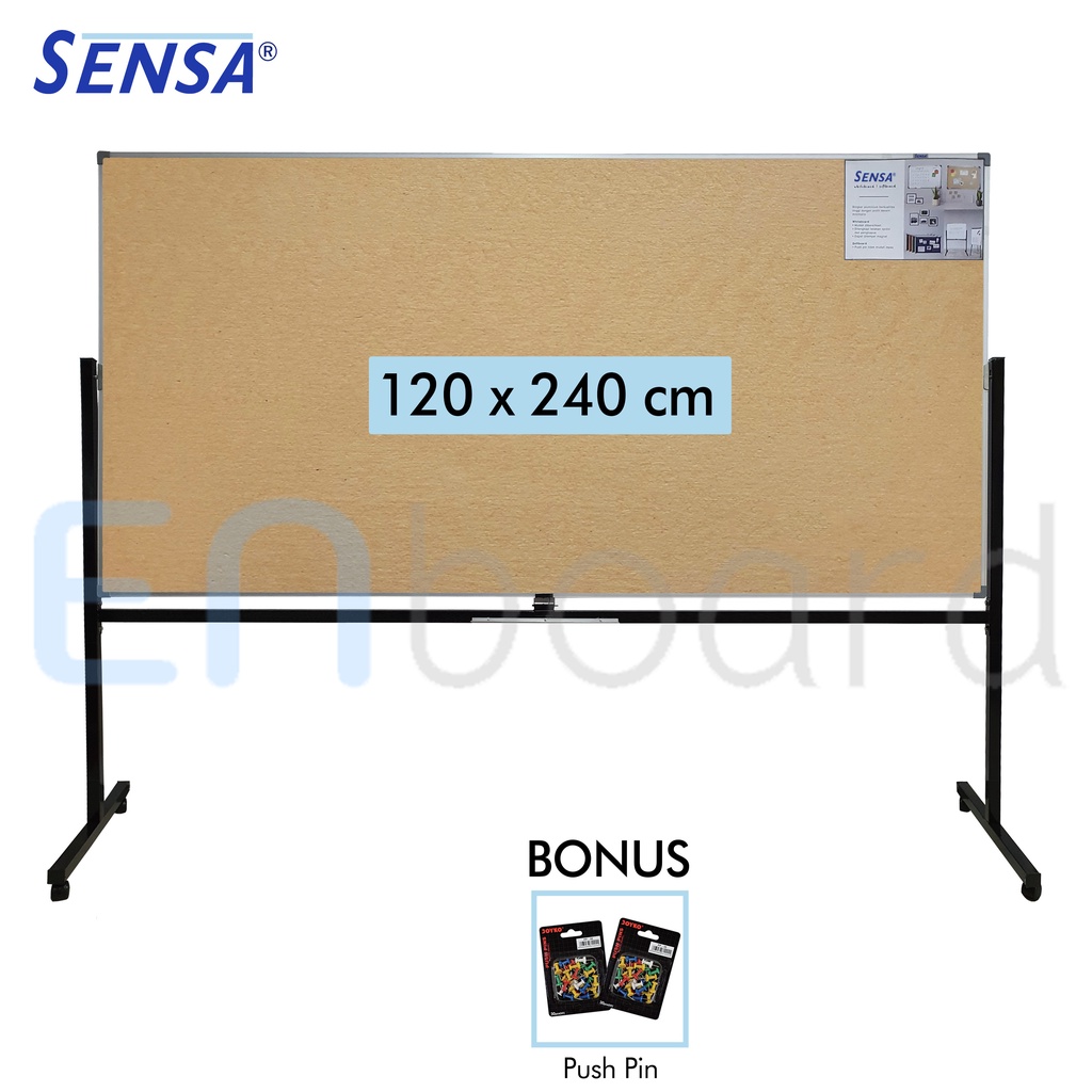 

Softboard / Pin Board / Cork Board / Papan Pengumuman / Mading Standing Polos Sensa 120 x 240 cm
