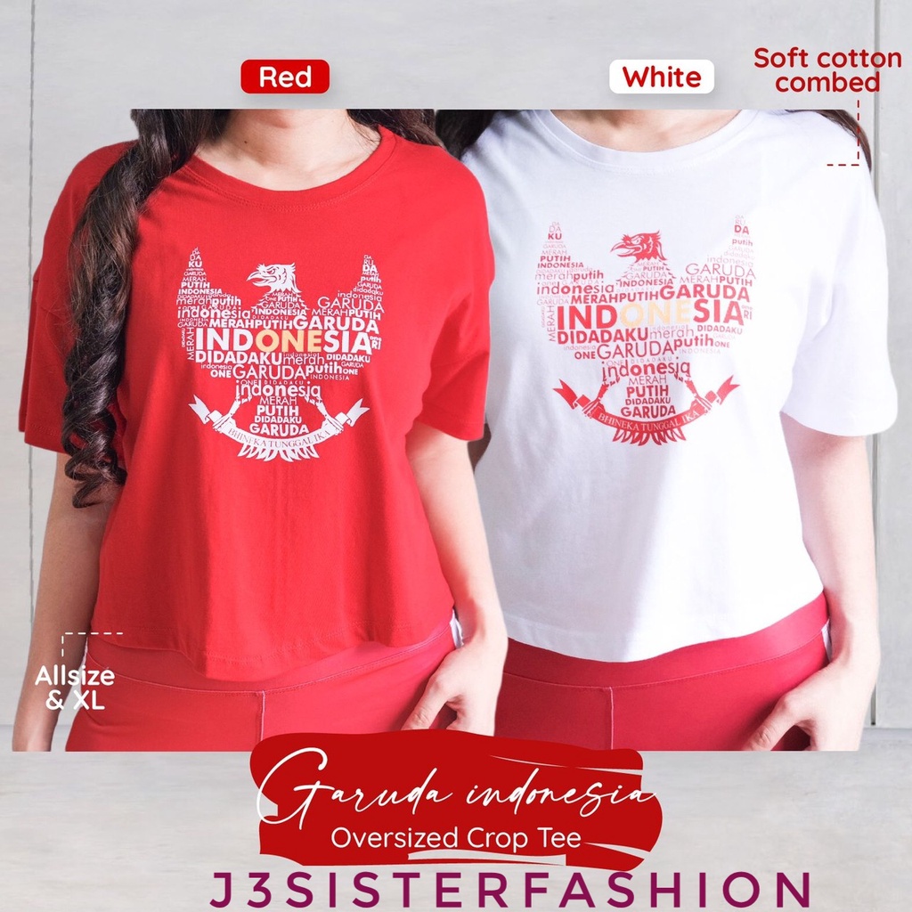BAJU OVERSIZE CROP GARUDA INDONESIA LEGGING VANSY MERAH PUTIH SETELAN SENAM WANITA-3