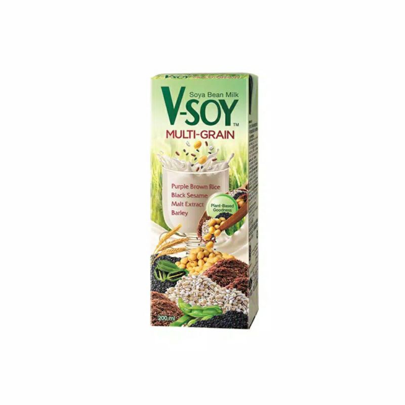 V-Soy Susu Kedelai Multi Grain Soy Milk UHT 200 ML