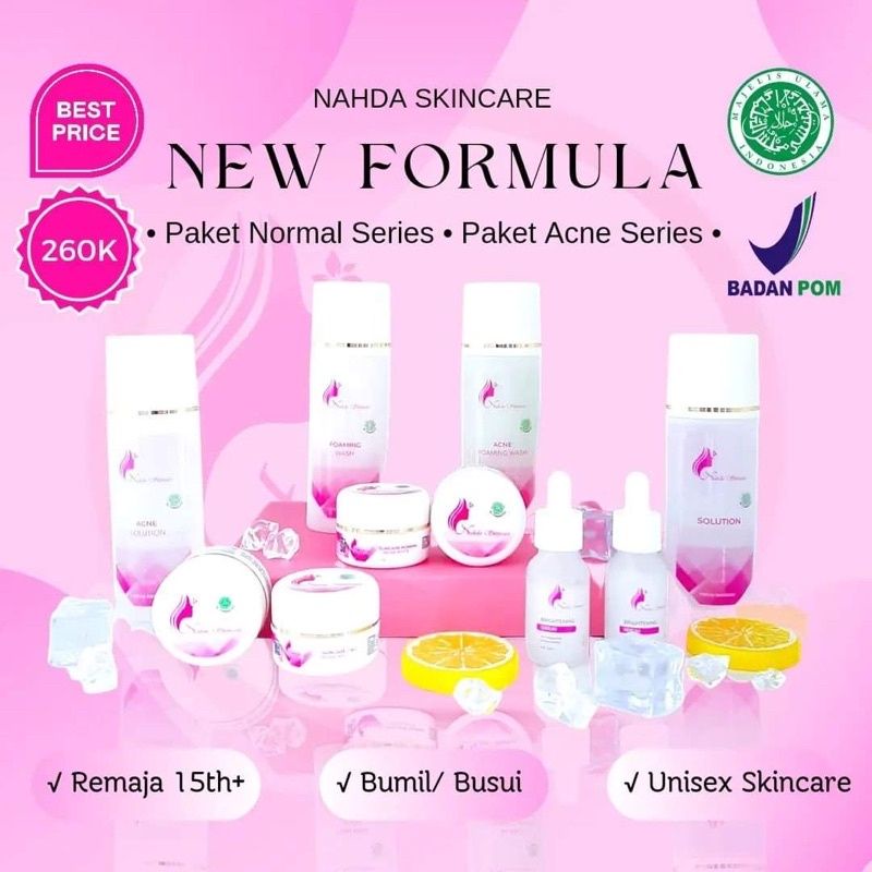 NAHDA SKINCARE ACNE GLOWING & NORMAL GLOWING + SERUM ORIGINAL BPOM