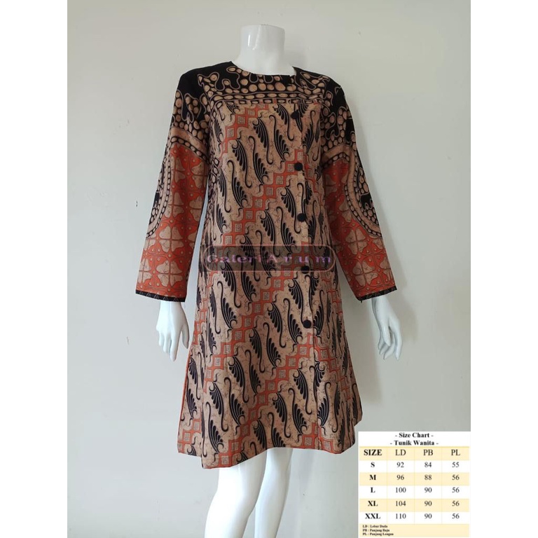 GaleriArum Baju Batik Baju Tunik Wanita Lengan Panjang Modern Premium Wanita //Baju Batik Wanita//Ba
