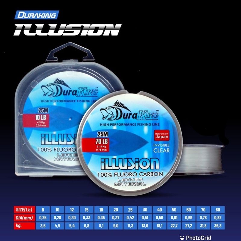 LEADER DURAKING ILLUSION 100% FLUROCARBON Uk 15lb Senar Pancing Casting