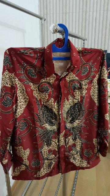 Kemeja Batik Semi Sutra Silky Premium Super Berfuring Batik Pekalongan Halus M L Xl Xxl