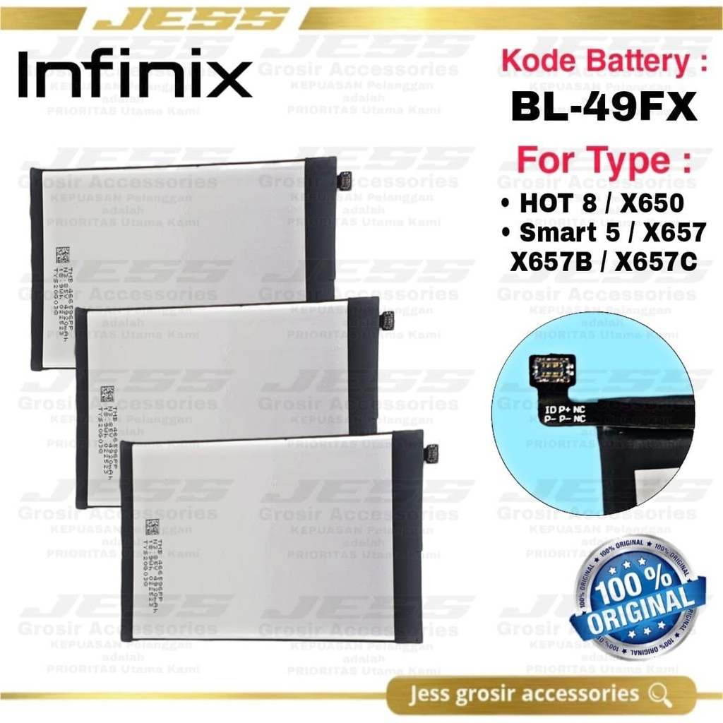 Baterai Battery Original Infinix Hot 8 X650 Hot 8 Pro X650b X650C HOT 9 X655 X655F BL49FX BL-49FX