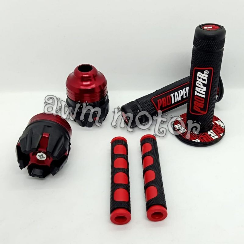 [Paket Hemat]Handgrip Protaper Plus Jalu As Roda Depan Plus karet Handle Universal