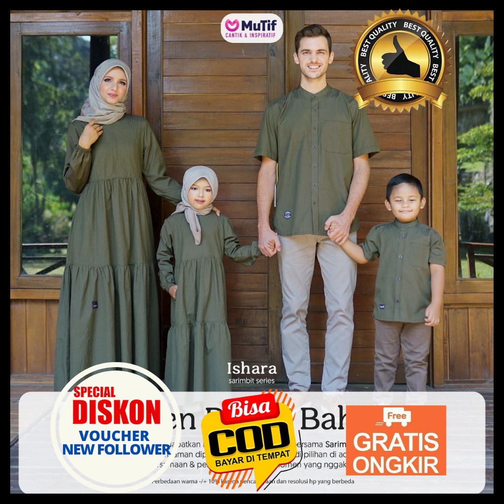 Mutif Gamis Ishara Sarimbit Series Keluarga Terbaru Kekinian