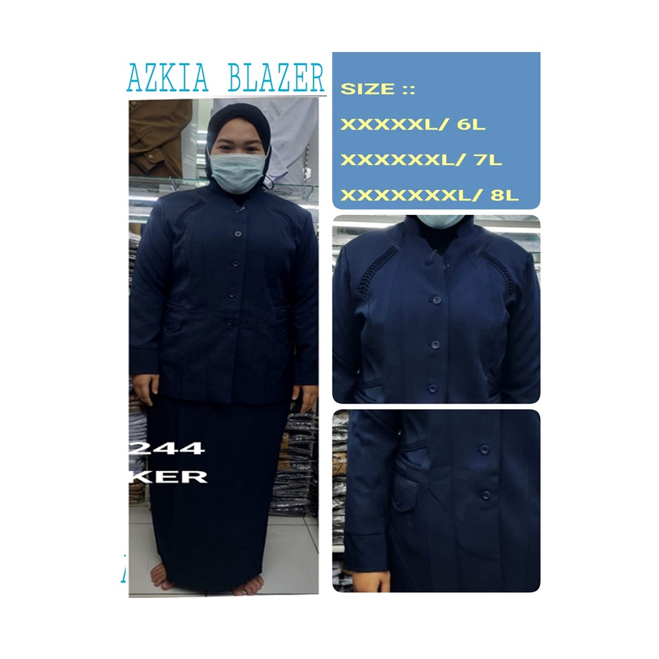 Blazer JUMBO dongker 244 setelan Rok Dan Celana ukuran 6L-7L-8L-seragam Guru dan PNS-Pakaian Pemda terbaru-blazer jumbo