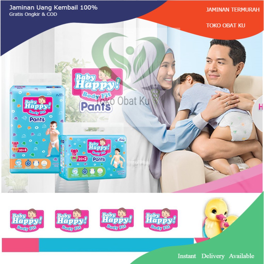 [COD] Baby Happy pants M32 / L28 / XL26 / XXL24 babyhappy M 32 L 28  XL 26 XXL 24 baby pants popok s
