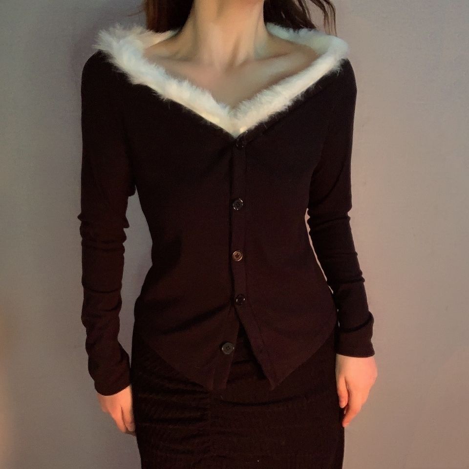 import tops fur collar cardigan dating little sexy make back garden