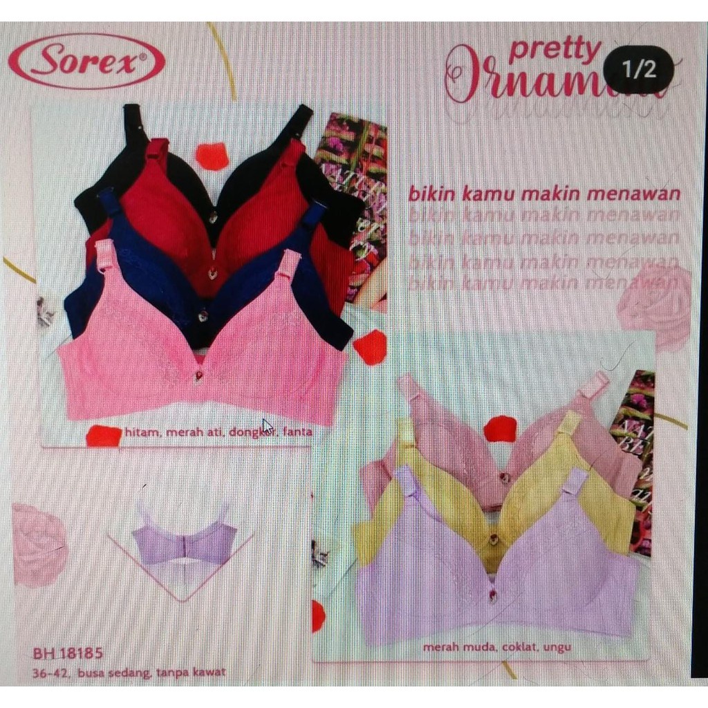 For Sale - JH Bra Sorex Tanpa Kawat Seri ke 2 - Paling Murah