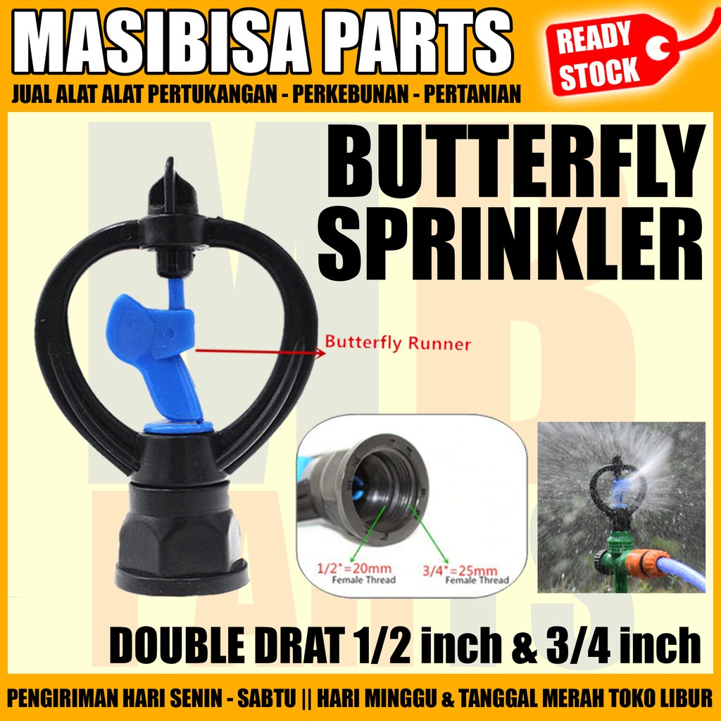 SPRINKLE / SPRINKLER TAMAN MODEL KUPU / BUTTERFLY BULAT DRAT DALAM