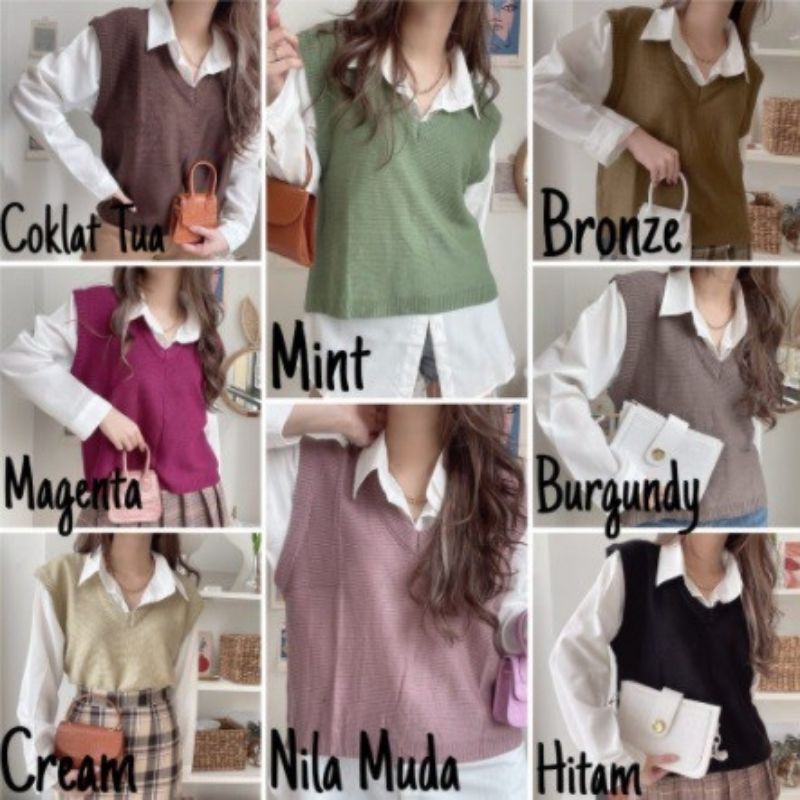 MELLO VEST/Rompi Rajut/Rompi Wanita/Knit Vest/Rompi Kerja