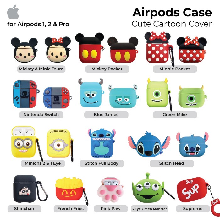 Case Airpods i12 Gen 2 Pro Lucu Karakter Inpods 12 1 2 Nintendo Cartoon