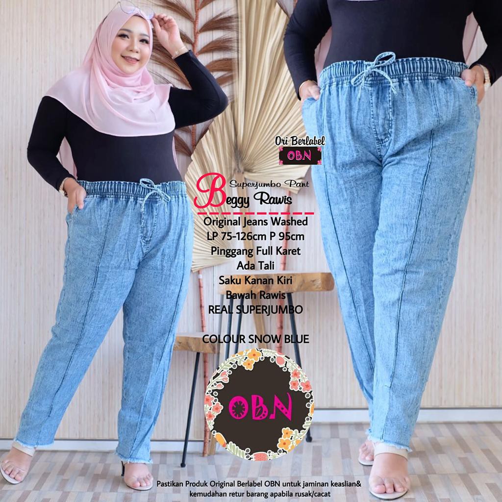 OBBY Pant Boyfriend Cloudy Jeans Jumbo Wanita Kekinian Tulang Lipit Selebgram Termurah COD