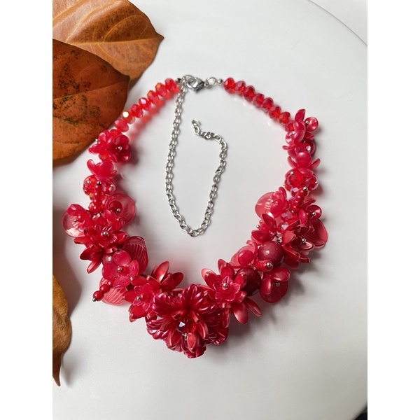 Red Necklace Series kalung hijab friendly