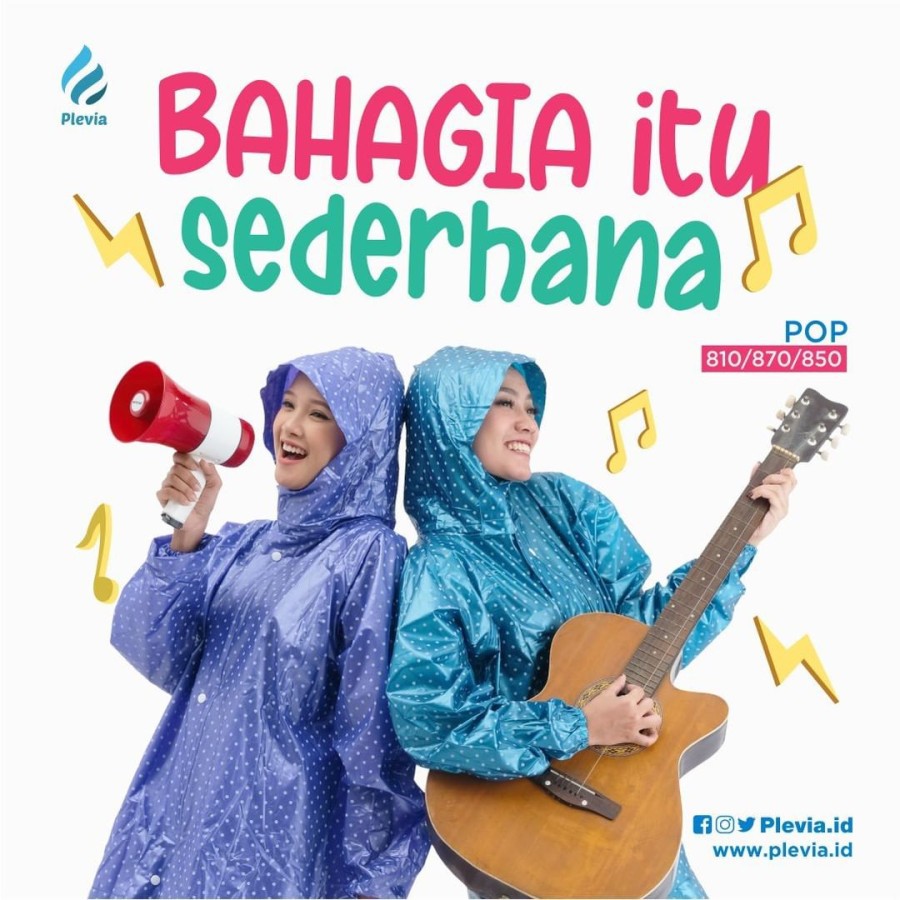 Plevia Jas Hujan Setelan Polkadot POP 810 - Raincoat Mantel Baju Celana Motif Bintik Polkadot Plevia