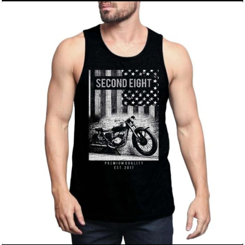 Singlet Pria SECOND EIGHT Kaos Tanpa Lengan/Lekbong Pria/Kaos Dalam Pria Keren