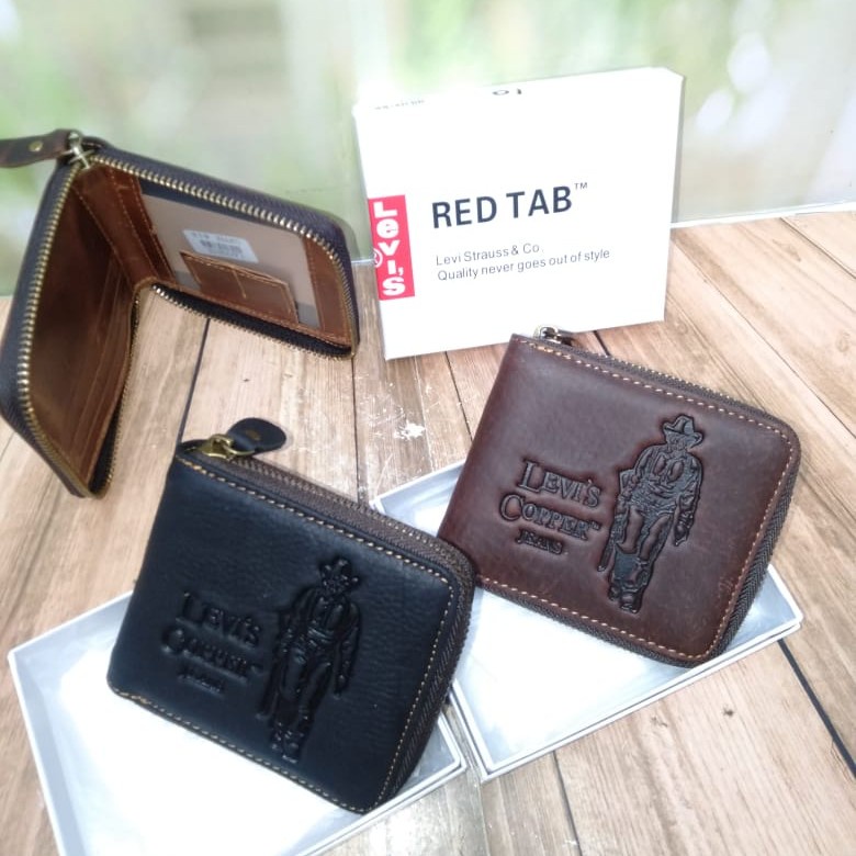 Dompet Kulit Pria Import Levis 801 Reslting Lipat Original Genuine Leather Dompet Pria Dompet kulit