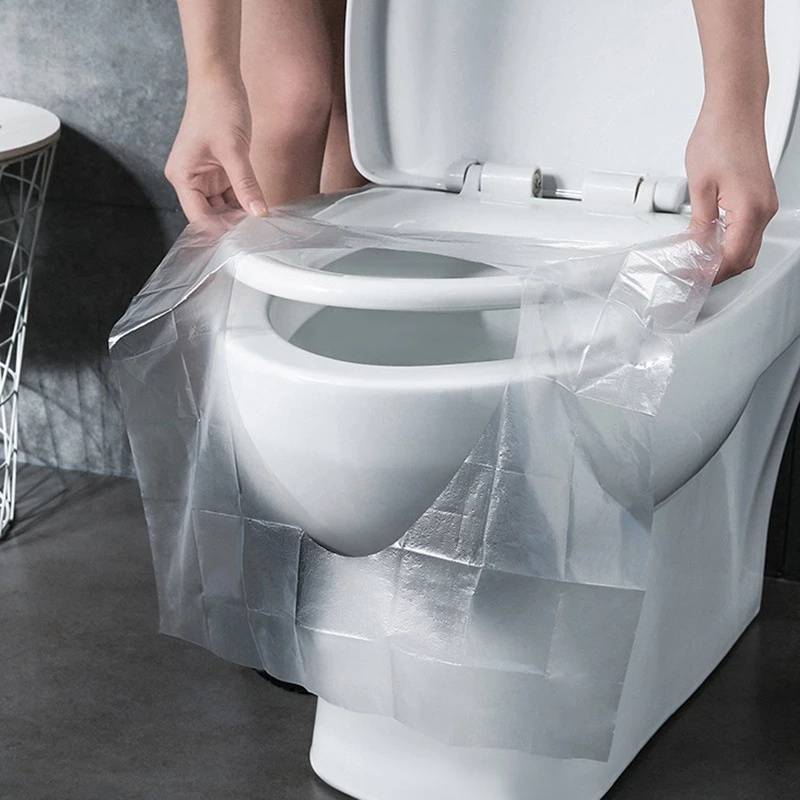 1 Pc/Bag PE Disposable Toilet Seat Covers For Home And Travel / Portable Toilet Covers Anti-Bacteria