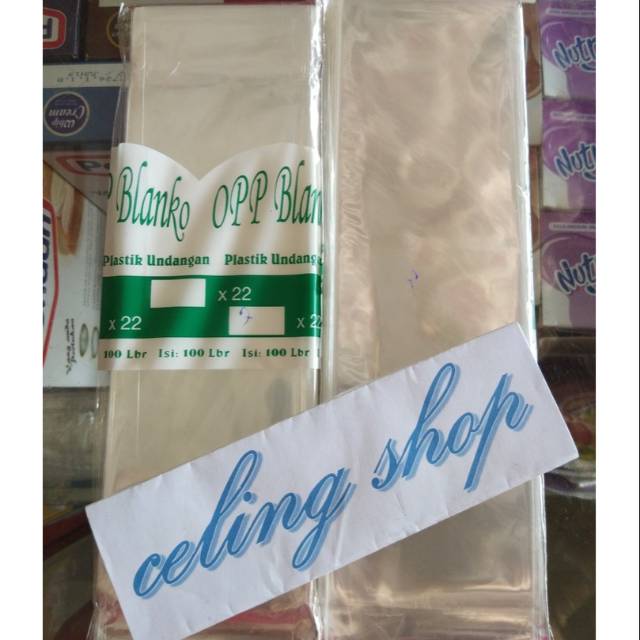

plastik OPP bening UNDANGAN LEM SEGEL SOUVENIR kue serbaguna 7x22 isi 100lmbr