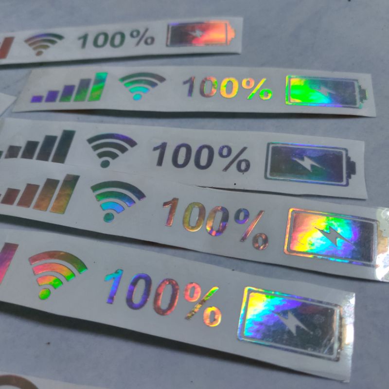 STIKER HOLOGRAM LOGO WIFI , SINYAL, BATREY HP .