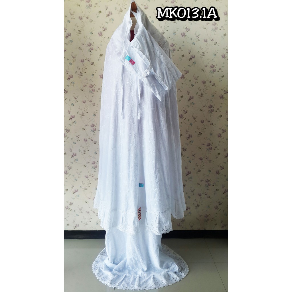 mukenah full bordir / mukena full bordir putih / mukenah katun bordir