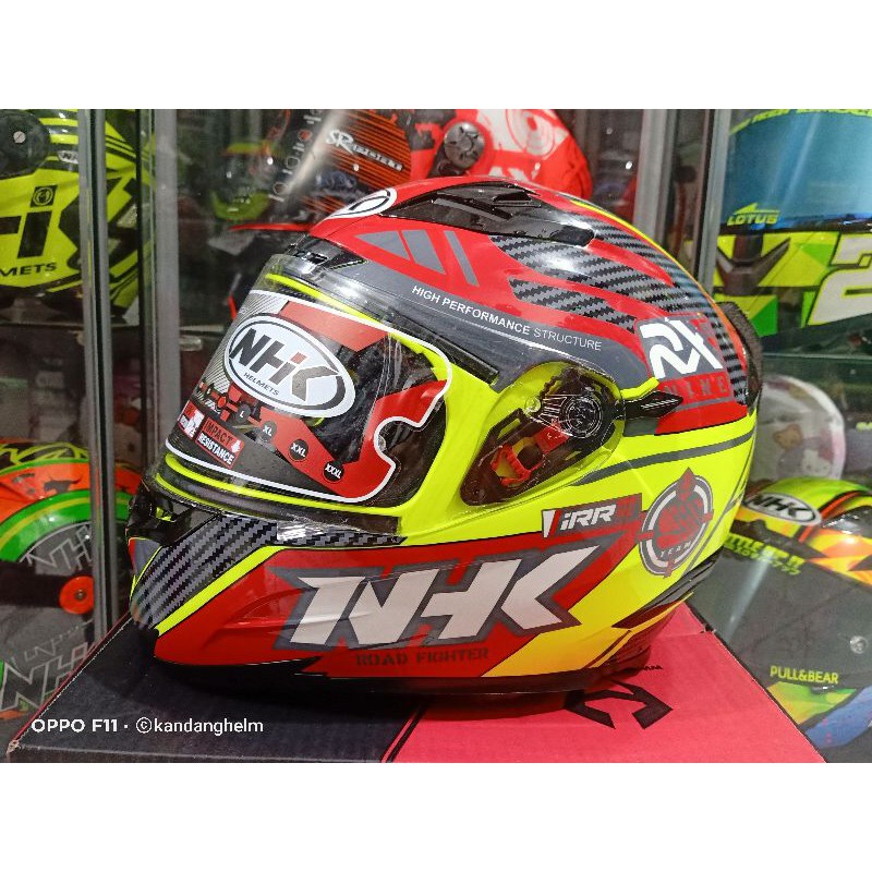 NHK RX 9 RACER X NAVY HELM FULL FACE  VISOR FLAT KACA DATAR