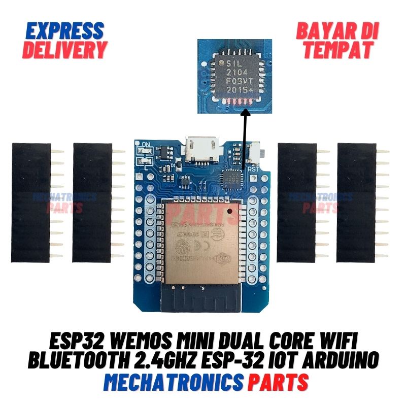 ESP32 Wemos Mini Dual Core Wifi Bluetooth 2.4GHz ESP-32 IoT Arduino