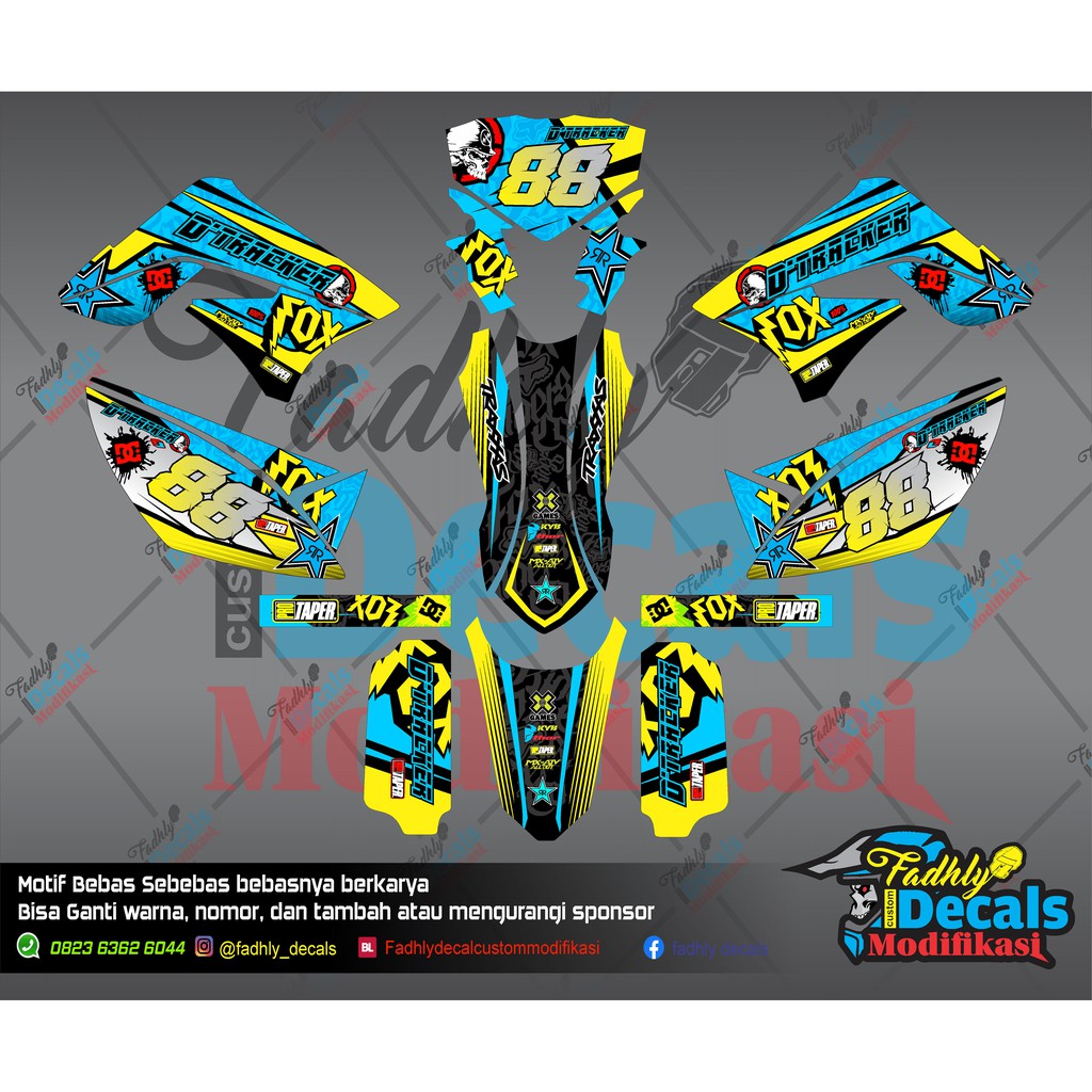 decal KLX S 150 Biru hitam