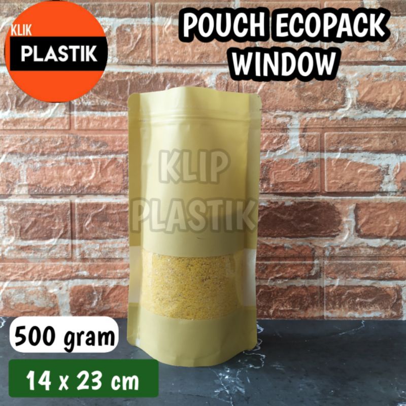 Standing Pouch Paper Kraft Window 500gram Kpack