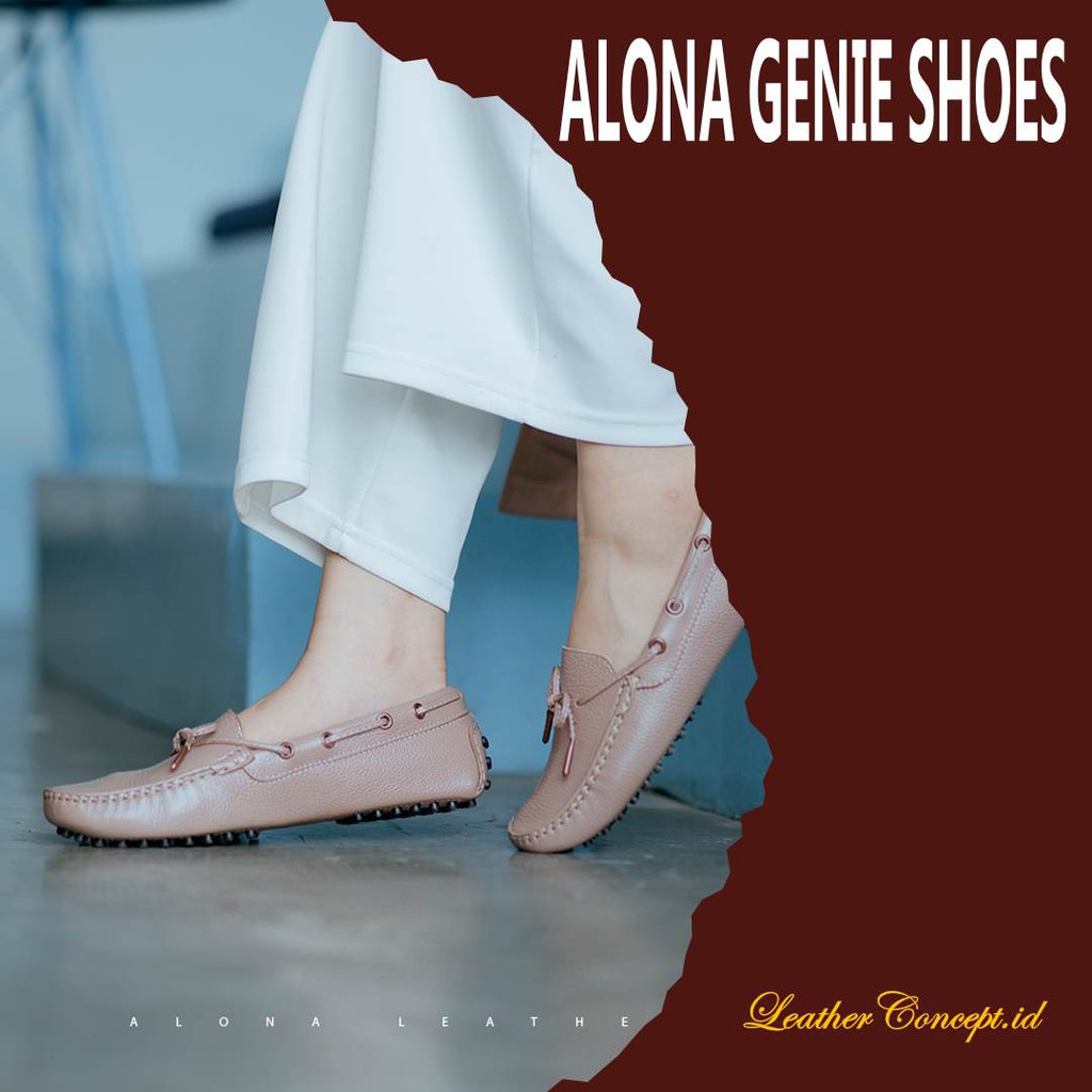 SEPATU WANITA KULIT ASLI FLAT LOAFER ALONA GENIE