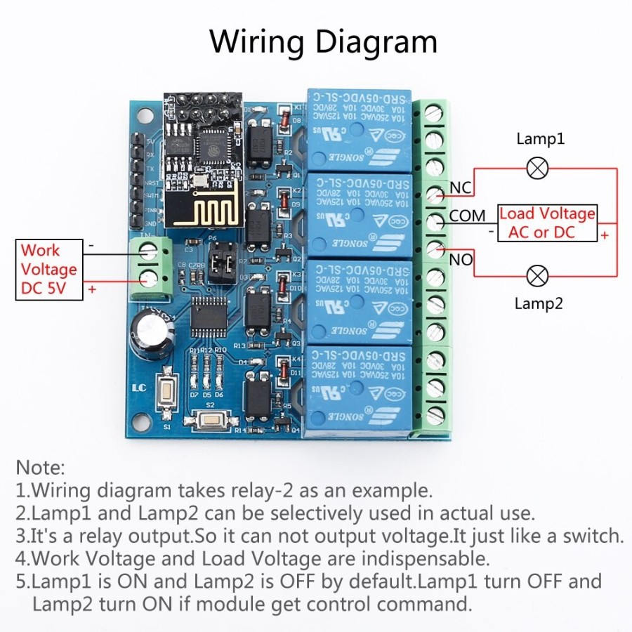 Modul ESP8266 ESP-01 4 Channel Relay Development Board