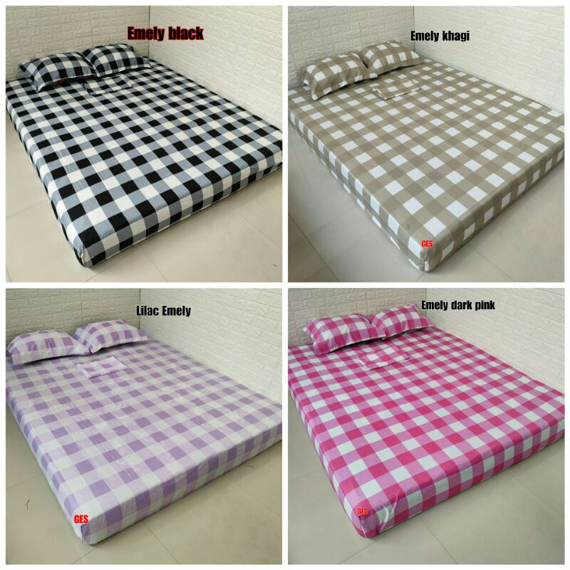 SPREI MOTIF KOTAK | SPREI MOTIF AESTHETIC | SQUARE HITAM | SQUARE KHAKY | SQUARE LILAC | SQUARE PINK