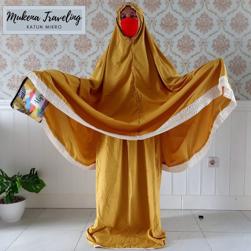 Mukena Travelling Katun Mikro Renda Rajut