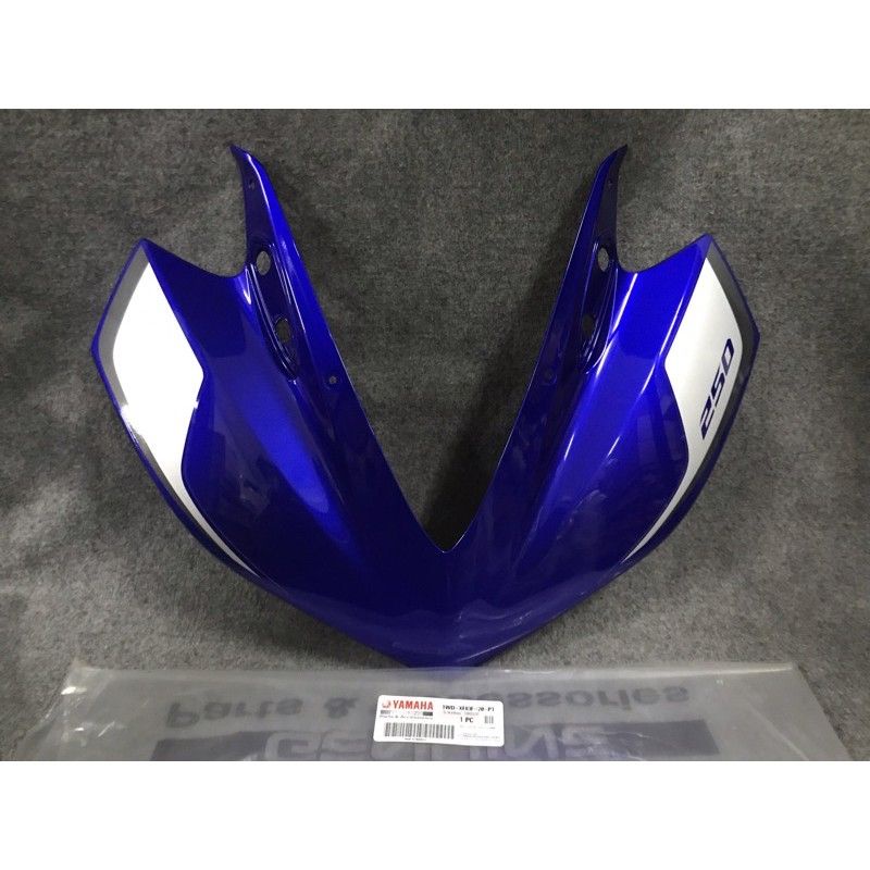 TAMENG DEPAN YAMAHA R25 BIRU LIST PUTIH ORI YGP 1WD-XF83F-20-P1