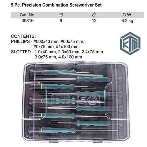 Obeng Kecil 9 pcs Precision Screwdriver Set 09316 Sata Tools