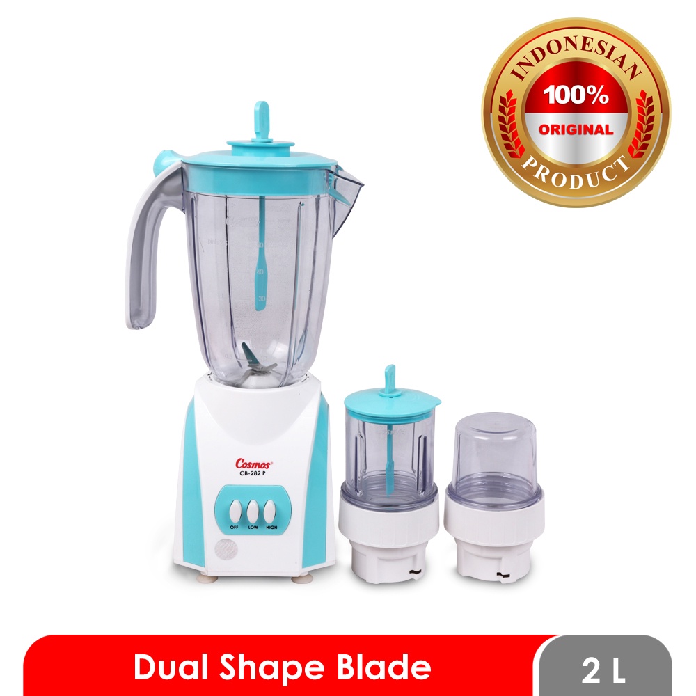 DM - Cosmos Blender Plastik 3in1 CB 282 P Pelumat CB 282P Serbaguna 2 Liter Listrik Penggiling Bumbu Basah Kering 3 IN 1