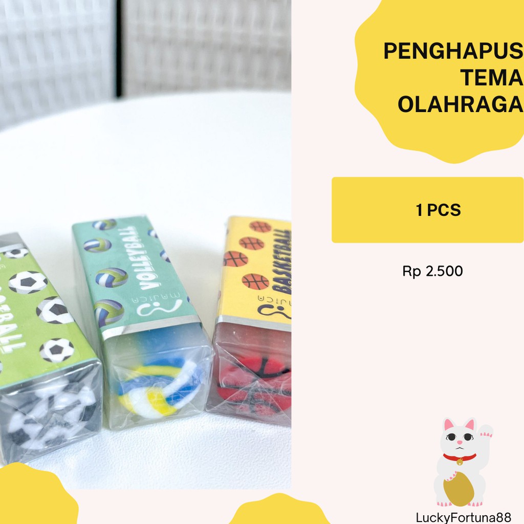 

[LuckyFortuna88] Penghapus Motif Bola Olahraga Eraser Motif Bola Olahraga Penghapus ujian Lucu Penghapus pensil 2b Penghapus Pencil 2b Ujian Penghapus Olahraga Lucu Murah Unik eraser olahraga Lucu murah unik Kualitas Premium