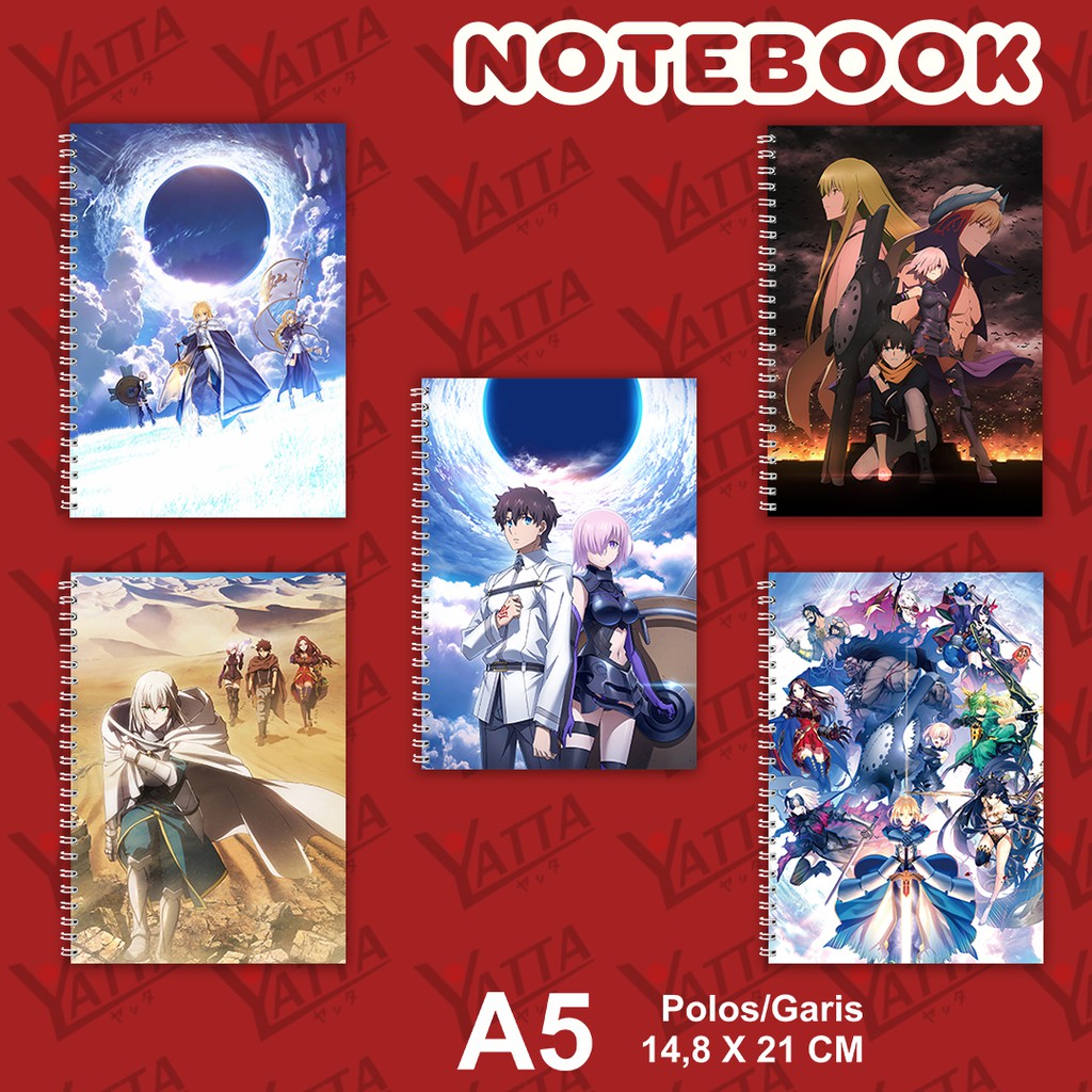 

Notebook Anime ukuran A5 14,6 cm x 21 cm Fate Grand Order YOTAKUSHOP