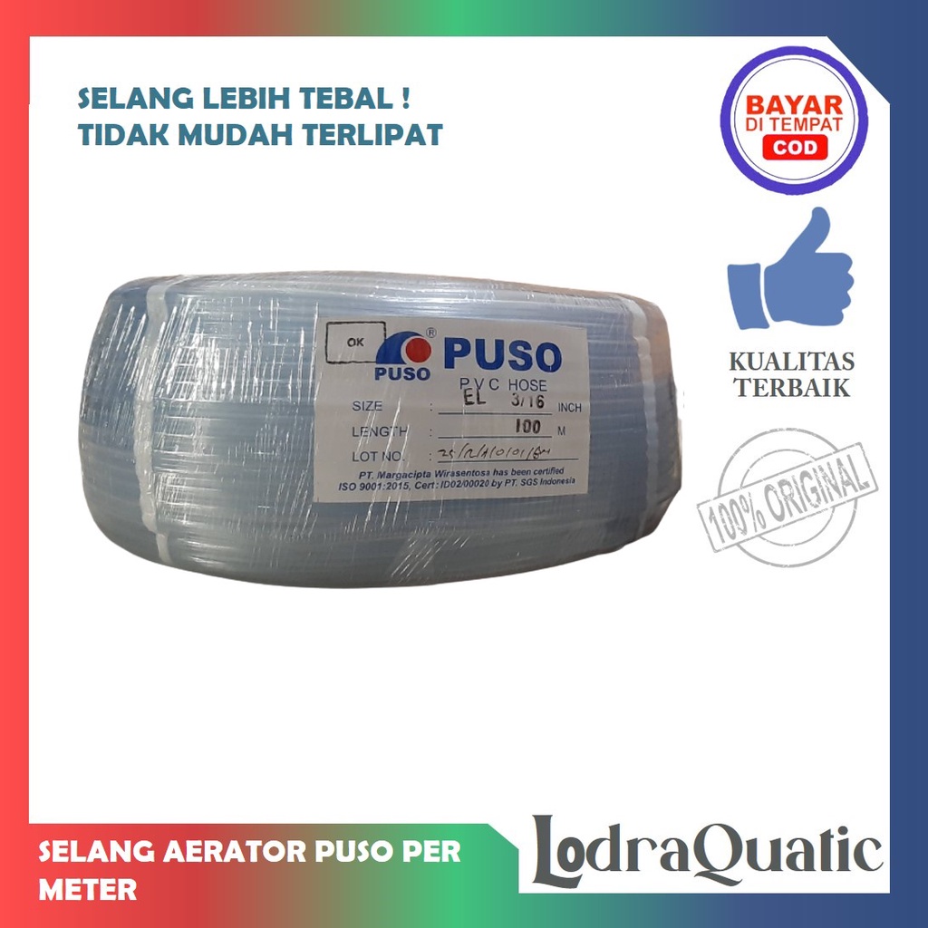 SELANG AIRATOR AERATOR PUSO 3/16 PER METER