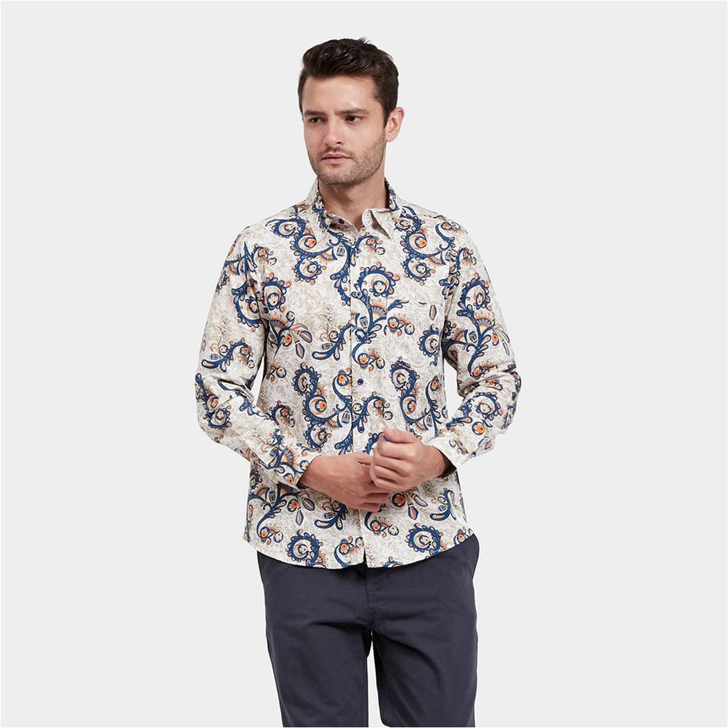 Kemeja Batik Pria Printing 2012 Lengan Panjang YEGE