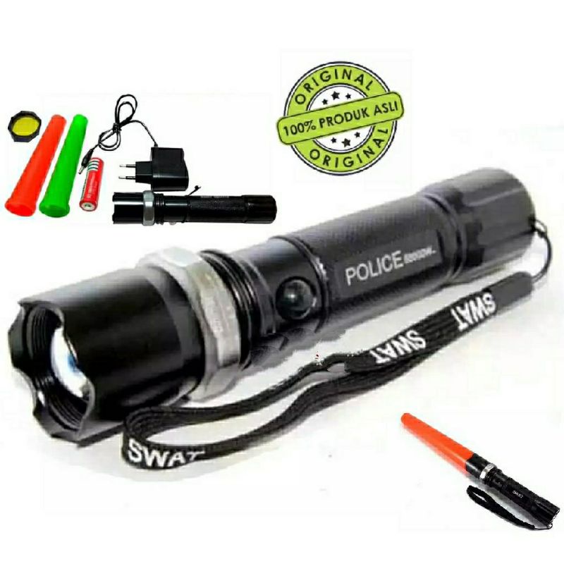 Senter SWAT Police LED Flashlight / Senter Mendaki