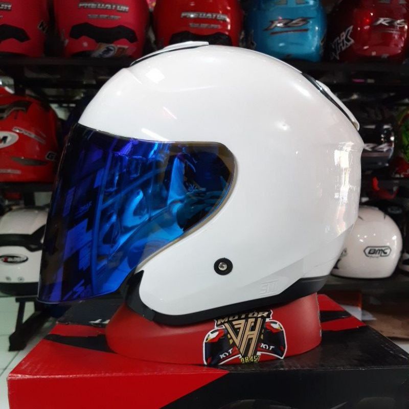 KYT KYOTO SOLID WHITE PLUS VISOR VENOM(ongkir termurah 2kg)