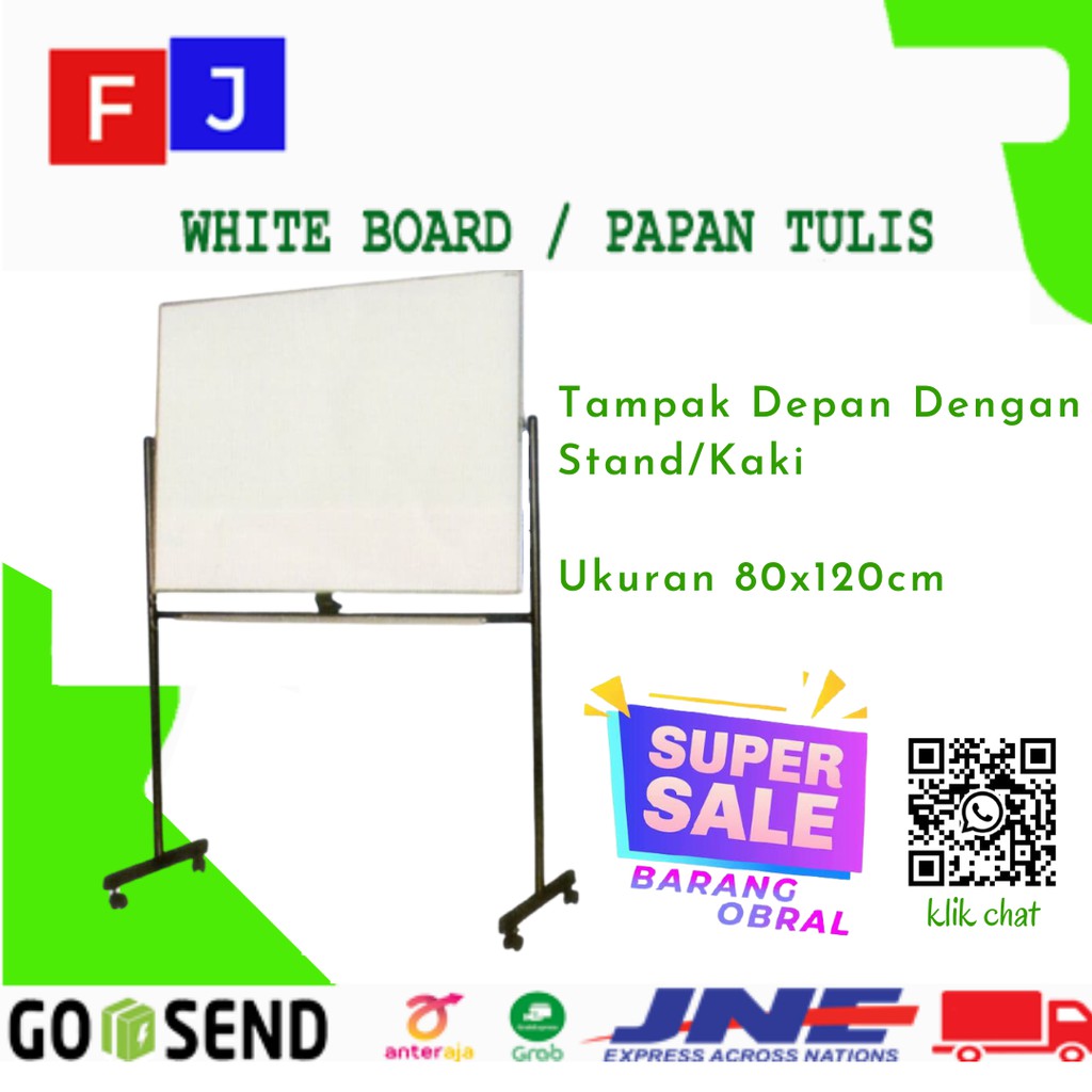 

Whiteboard SAKANA 80x120cm – Papan Tulis Whiteboard 80x120cm (Single Face Kaki)