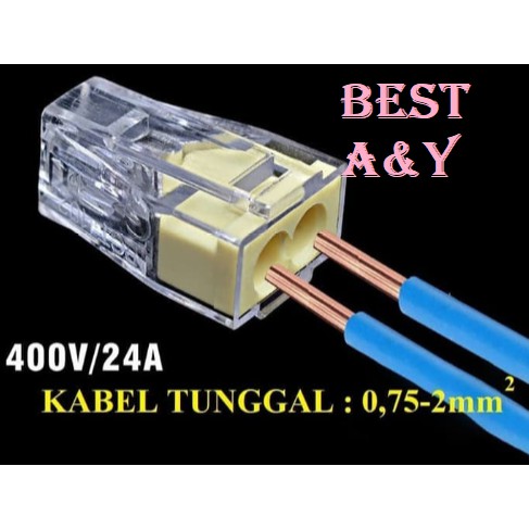 PCT-102 PCT 102 Terminal Block Connector Terminal Cucuk 2 Kabel Push Wire Connector Konektor Tusuk