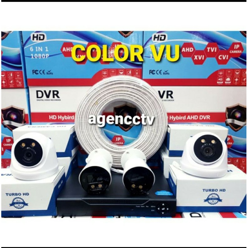 Paket cctv 8 chanel 4 kamera colorvu 5mp 1080p  ic sony turbo hd komplit tinggal pasang